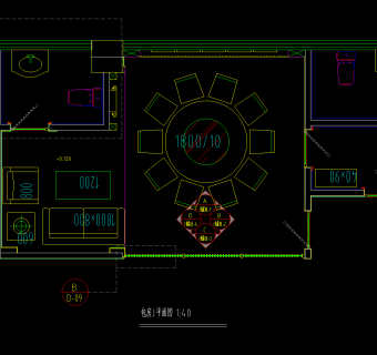 重庆某中餐厅包房施工图，中餐厅包房CAD图纸下载