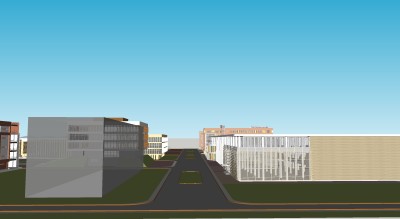 现代学校规划草图大师模型下载，学校sketchup模型