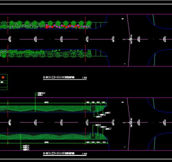 道路绿化施工图，道路CAD施工图