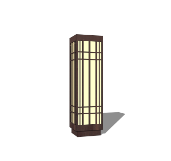 中式草坪灯草图大师模型，草坪灯sketchup模型下载