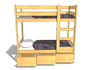 现代上下<em>儿童床</em>草图大师模型，<em>儿童床</em>sketchup模型下载