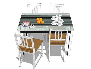 现代<em>简约餐桌</em>椅草图大师模型，餐桌椅skb文件下载