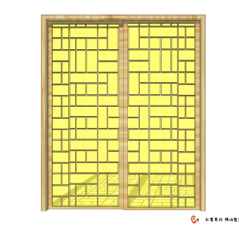 入户门草图大师模型，室内门SU模型下载