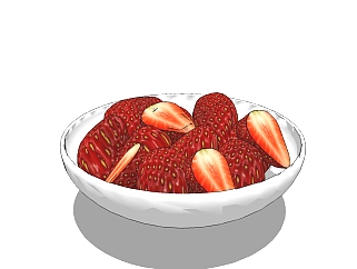现代<em>草莓</em>sketchup模型，食品草图大师模型下载
