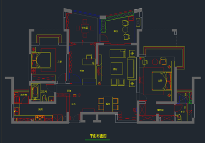 现代140㎡三居室家装施工图，家装室内施工图纸下载