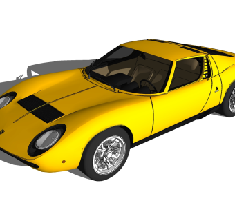 现代跑车免费su模型，现代跑车sketchup模型，跑车su素材下载