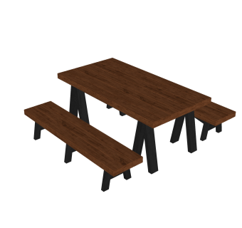 现代实木餐桌椅，户外椅子skp模型下载