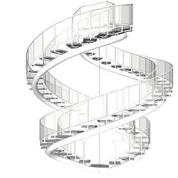 精品水晶楼梯su模型下载