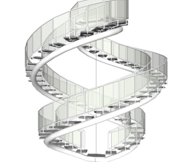 精品水晶楼梯su模型下载