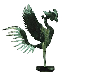 中式古建筑元素铜鸟草图大师模型下载、古建筑元素铜鸟su模型下载