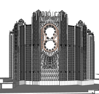 欧式高层办公楼草图大师模型，高层办公楼sketchup模型免费下载