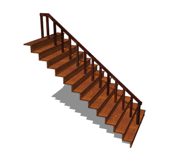 日式楼梯SU模型下载，楼梯草图大师模型