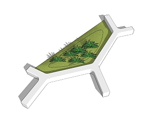 现代种植池座椅skb模型分享，树池坐椅草图大师模型下载