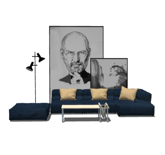 现代布艺沙发草图大师模型，沙发su模型下载