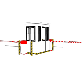 现代门卫岗亭草图大师模型，门卫岗亭skp文件下载