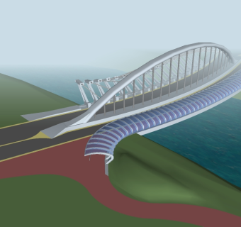 现代桥梁草图大师模型，桥梁SU模型下载