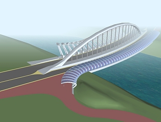 现代桥梁草图大师模型，桥梁SU模型下载