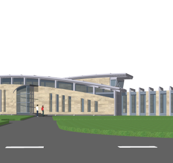 现代办公楼草图大师模型，办公楼sketchup模型免费下载