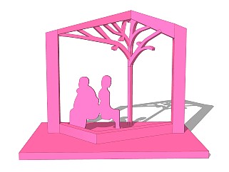 现代婚礼景观指示牌草图大师模型，婚礼su模型下载
