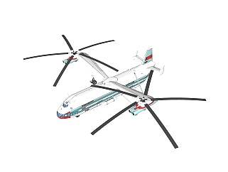 现代<em>重型</em>直升机草图大师模型，直升机sketchup模型下载
