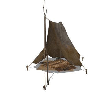 现代简约户外帐篷su模型，帐篷sketchup模型下载