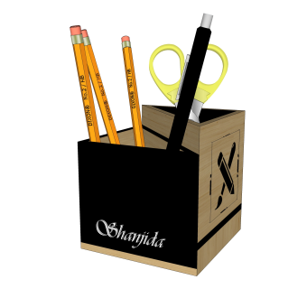 现代笔架sketchup模型，办公用品草图大师模型下载