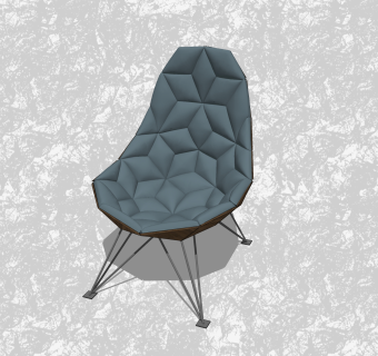 现代背靠椅草图大师模型，时尚布艺休闲椅su模型下载