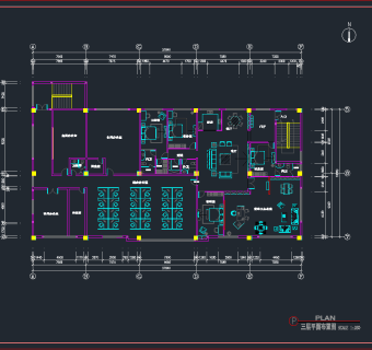 某某的办公楼CAD施工图，办公空间CAD施工图纸下载