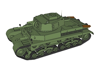 匈牙利Turan突朗中型<em>坦克</em>草图大师模型，<em>坦克</em>SU模型...