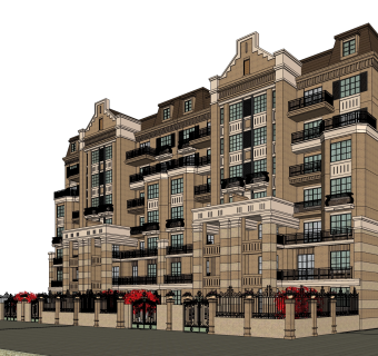 现代独栋别墅草图大师模型下载，独栋别墅sketchup模型