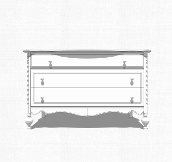 欧式边柜草图大师模型，边柜SKP模型