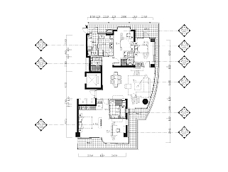 深蓝广场E1户型样板房施工图CAD下载