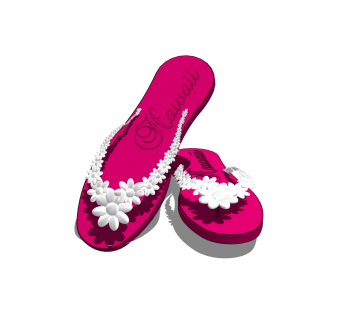 现代女士花朵拖鞋草图大师模型,服装店衣架su模型下载