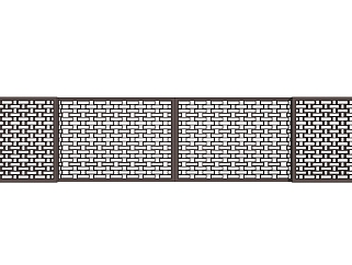 新中式围墙栏杆草图大师模型，造型栏杆sketchup模型免费下载