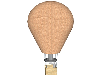 现代热气球草图大师模型，热气球SKP模型下载
