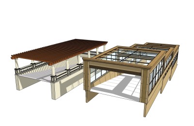 现代地下车库入口草图大师模型，车库入口sketchup模型下载