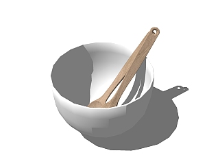 现代陶瓷碗草图大师模型，<em>餐具</em>sketchup模型下载