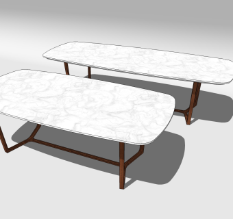 现代餐桌免费su模型，餐桌草图大师模型下载