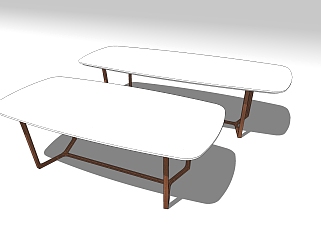 现代餐桌免费su模型，餐桌草图大师模型下载
