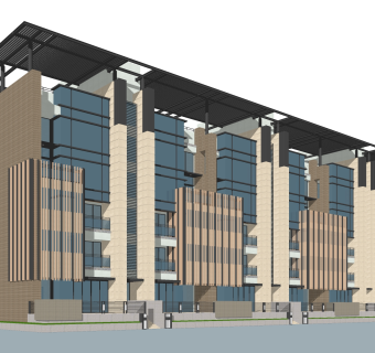 现代办公楼草图大师模型，办公楼sketchup模型免费下载