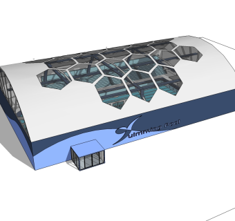 泳池草图大师模型，泳池SU模型下载
