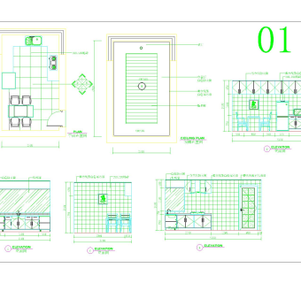 厨房橱柜CAD设计图纸11套dwg文件下载