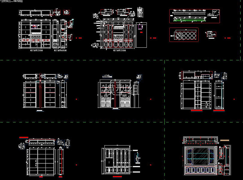 整木酒櫃衣櫃配件櫃門櫃體cad圖庫酒櫃原創cad施工圖下載