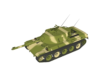 现代日本三菱74式坦克草图大师模型，<em>坦克su模型</em>下载