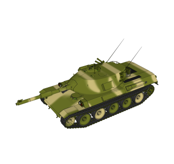现代日本三菱74式坦克草图大师模型，坦克su模型下载