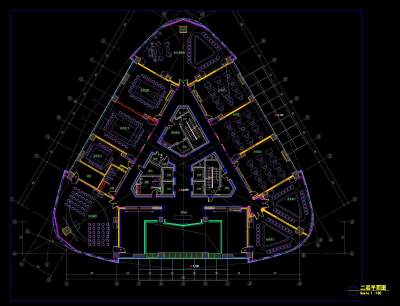 CBD写字楼装饰CAD施工图，CAD建筑图纸免费下载