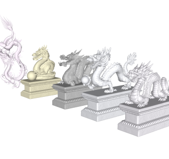 龙雕塑石墩sketchup模型下载
