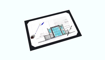 现代工程图免费su模型，工程图草图大师模型下载