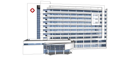 现代市医院su模型下载，医院草图大师模型