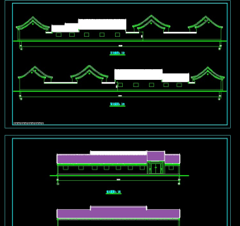 仿古四合院办公建筑施工图，四合院CAD图纸下载